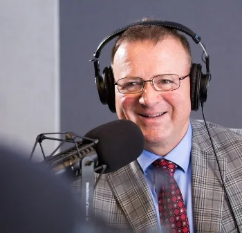 Steve Anzuoni in the radio studio